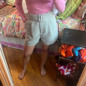 Sage Green Bishop + Young Pleated Shorts